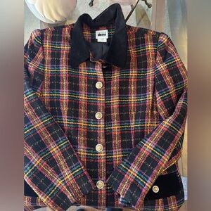 Leslie Fay Multicolor Plaid Jacket